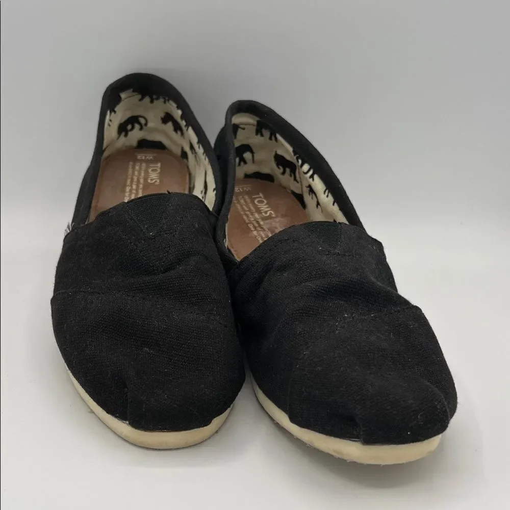 Toms Slip On Black Canvas Slip-On Shoes W12